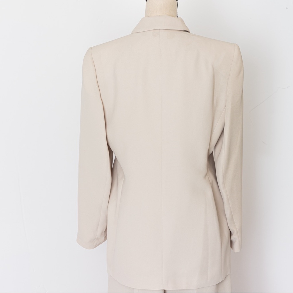 Vintage 90s pantsuit minimalist monochromatic khaki Worthington 10 - Picture 5 of 16